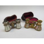 Two pairs of late 19th early 20th Century opera glasses, one pair French made retailed by B. Cooke &