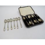 A set of six Joseph Rodgers & Sons silver coffee spoons, all monogrammed AH, Sheffield 1900 (76g)