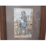 Ships Purser watercolour depicting Officer responsible for all money on board the ship, 20cm x 12.