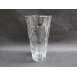 A Stuart Luxton collection heavy crystal vase, 31cm tall