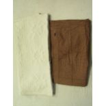 An ivory coloured Indian cotton quilted bedspread, 240cm x 250cm together with a Habitat chocolate