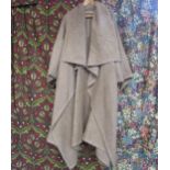 A 1970's British Mohair made in England full cape style coat, deep batwing sleeves, exaggerated deep