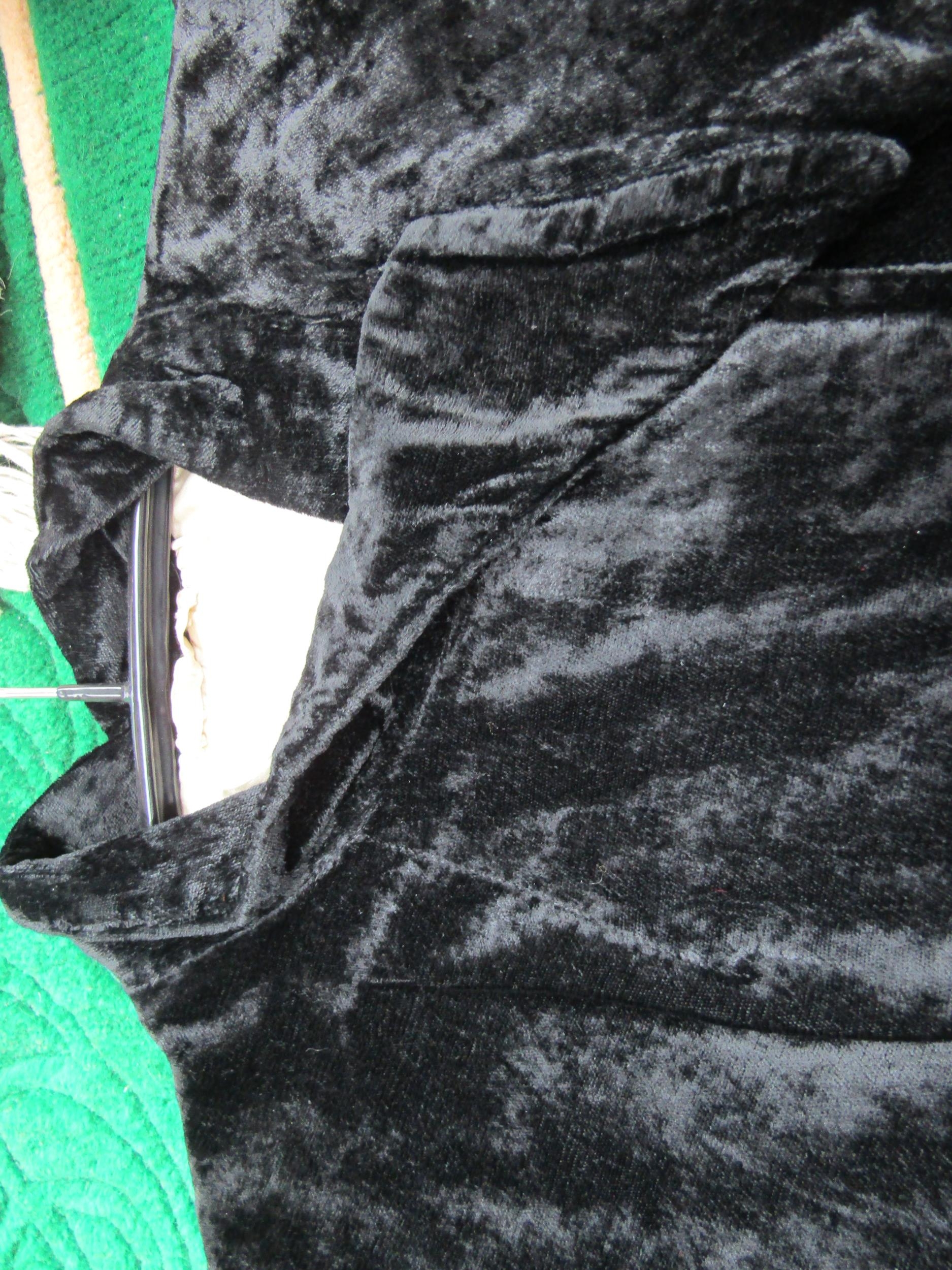 Two items of ladies' 1920's/30's clothing to include a black silk velvet coat, softly ruched at - Image 4 of 4