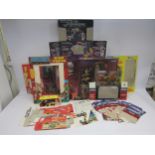 A collection of assorted 1980's toy, action figure and playset boxes and instructions (no
