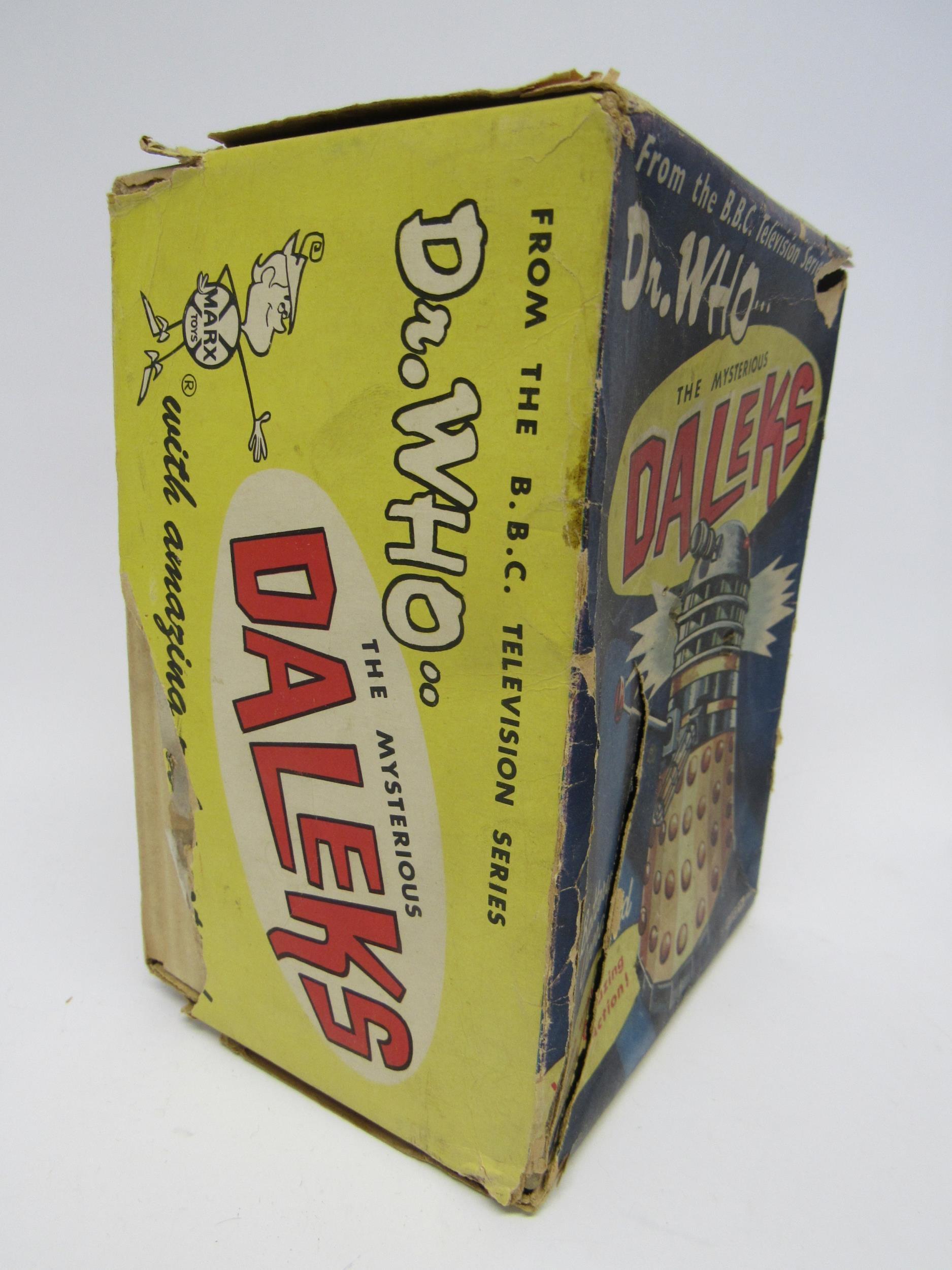 A boxed Louis Marx & Co 1964 Dr Who... The Mysterious Daleks battery operated silver plastic Dalek - Image 9 of 10
