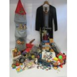 Assorted children's toys including Harry Potter costume, Action Man figures, Angry Birds, plastic