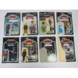 Five original Palitoy / Kenner Star Wars plastic action figures, all with original backing cards,