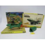 A boxed diecast Dinky Toys 101 Thunderbirds 2 & 4 (box worn, some flaps missing), together with