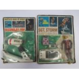 Two 1960's Mattel Major Matt Mason space toys to include 6317 Sgt. Storm and 6320 Reconojet (missing