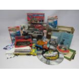 Assorted playworn toys and collectables including Guokai RC truck, Kenner Centurions Wild Weasel (