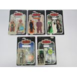 Five original Palitoy / Kenner Star Wars The Empire Strikes Back plastic action figures, all with