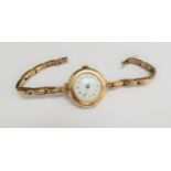 A 9ct gold watch with 9ct gold bracelet strap, 19.5g total