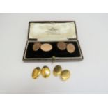 Two pairs of gold cufflinks, 10ct and 9ct, 12g