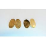 A pair of 9ct gold cufflink's initialled, 4.5g
