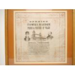 A late 19th Century Souvenir of the opening of Tower Bridge, 1894, printed on tissue paper, 'Opening