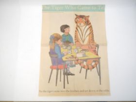 (Judith Kerr. The Tiger Who Came to Tea). A promotional poster for the first publication of the
