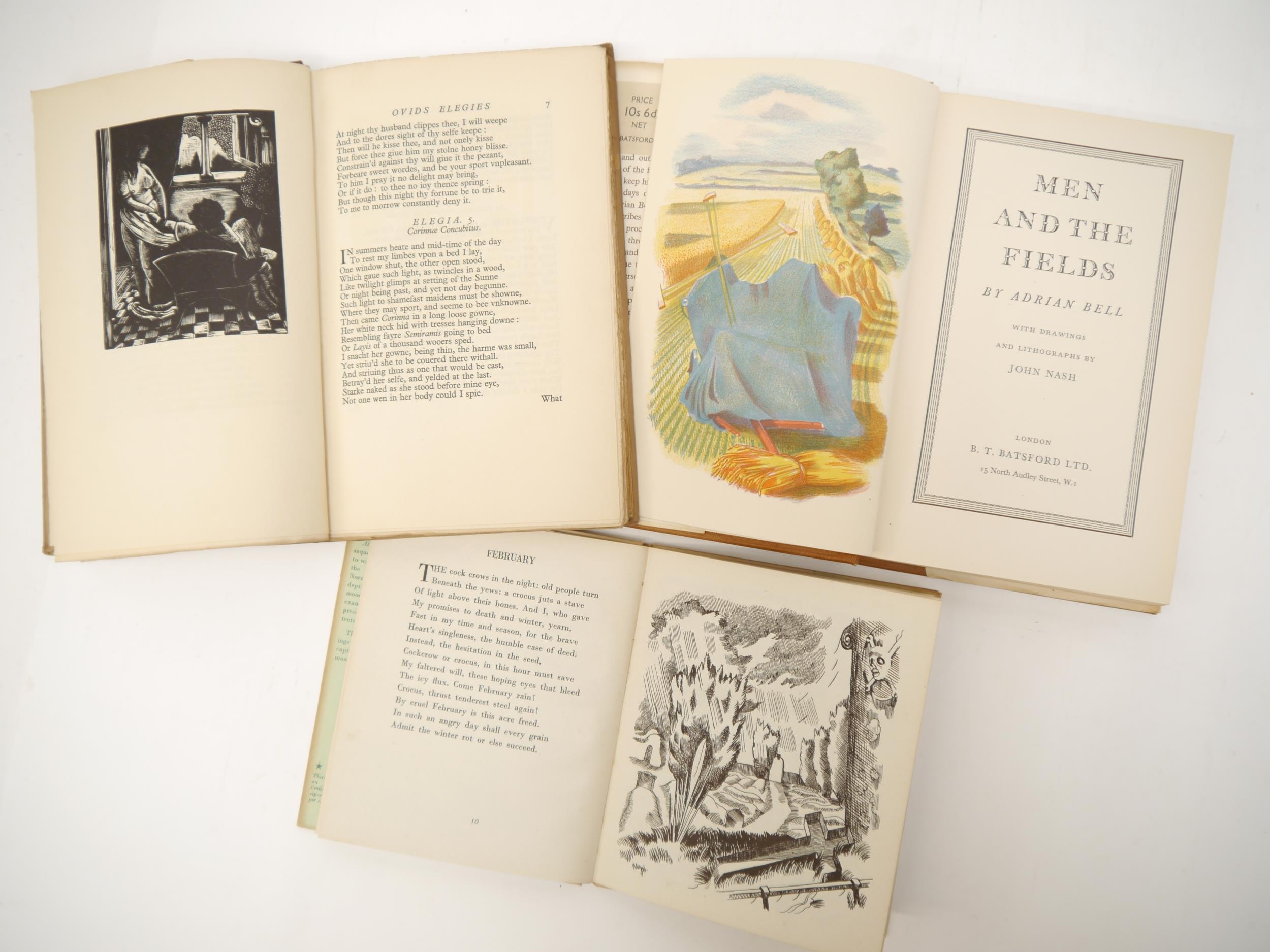 John Nash, 3 illustrated titles, comprising Adrian Bell: 'Men and the Fields', London, B.T. - Image 2 of 2