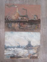 SIDNEY DENNANT-MOSS R.B.A (1884-1946) Two unframed and unsigned pastel on paper scenes of