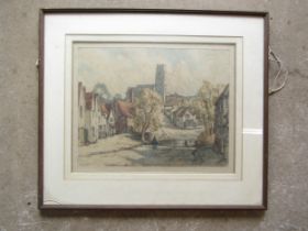 SIDNEY DENNANT-MOSS R.B.A (1884-1946) A framed and glazed charcoal and watercolour, Kersey