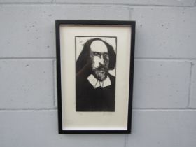 LEONARD BASKIN (1922-2000) A framed and glazed limited edition woodcut, portrait of William