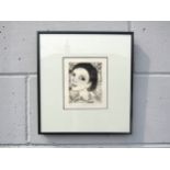 ANITA KLEIN (b1960) A framed and glazed limited edition etching of a female portrait. Pencil signed,