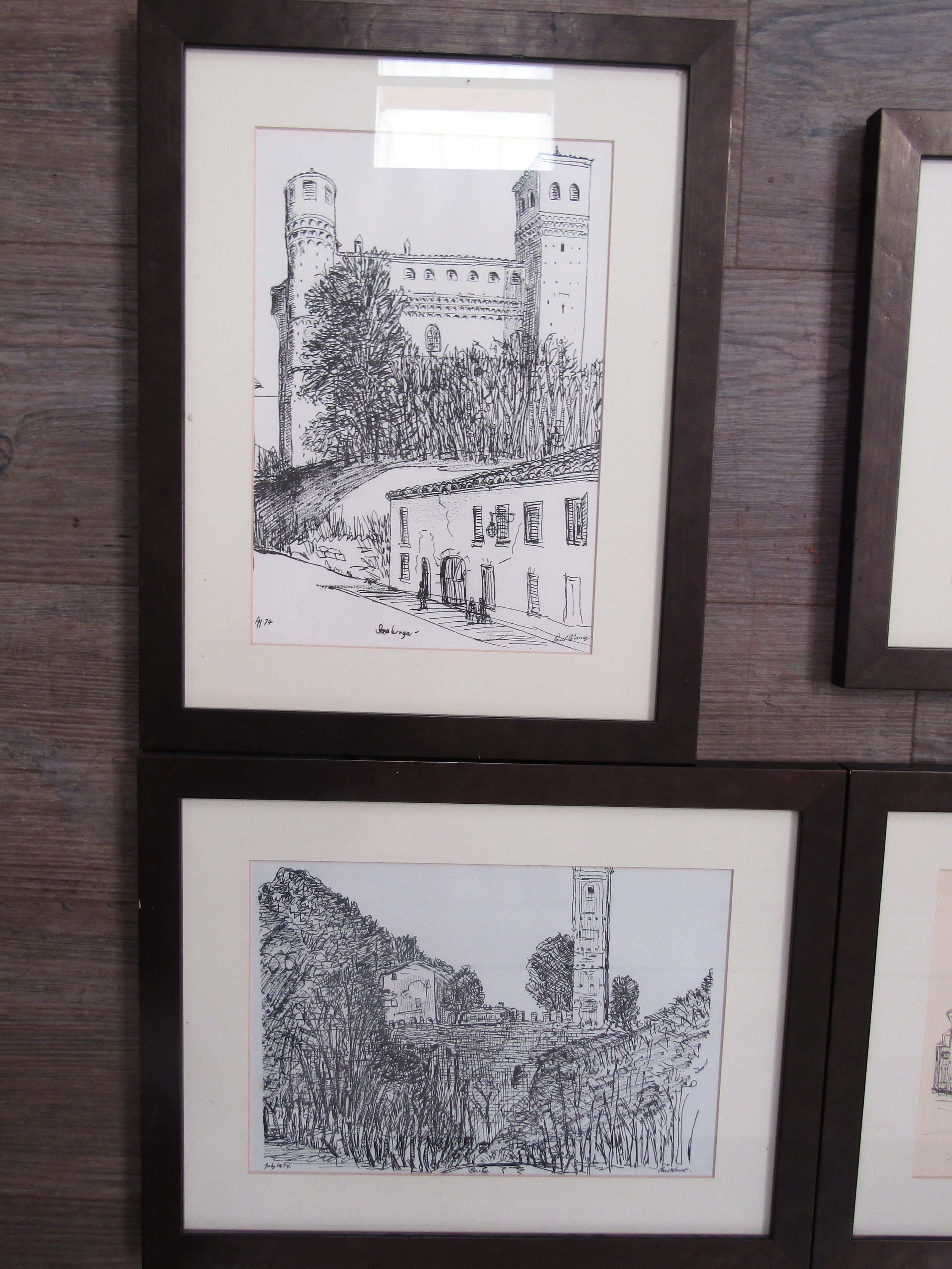 PAUL WINNER (1934-2019) Eight framed and glazed prints of pen and ink drawings of the 1970's of - Bild 5 aus 7