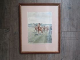 ALGERNON THOMPSON (1880-1944) A framed and glazed watercolour, ‘The Derby, 1927’ Signed bottom