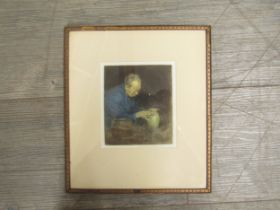 MORTIMER LUDDINGTON MENPES (Australian 1855-1938) A framed and glazed coloured etching of a Japanese