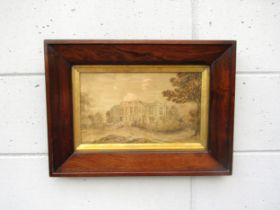 MISS RUTHERFORD (XIX) A rosewood framed and glazed watercolour of 'Edgerston, Roxburghshire', the