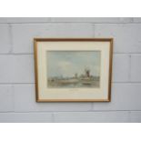 ARTHUR E. DAVIES R.B.A (1893-1989): "Three Mills, Runham". Watercolour. Signed lower left. Gilt