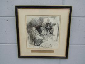 ALEXANDER STUART BOYD (1854-1930) A framed and glaze pen and ink cartoon drawing 'Home Rule'. Signed