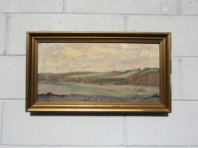 JOHN AUMONIER (act c1907-1940) A framed oil on canvas, Beach scene. Signed bottom right. Label