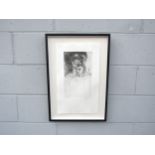 LEONARD BASKIN (1922-2000) A framed and glazed limited edition etching, portrait of a man. Pencil