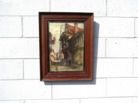 SIDNEY DENNANT-MOSS R.B.A (1884-1946) An oak framed and glazed watercolour, street scene with