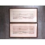 Two framed and glazed map variants of 'A Draught of Yarmouth Roads' showing the coastal areas from