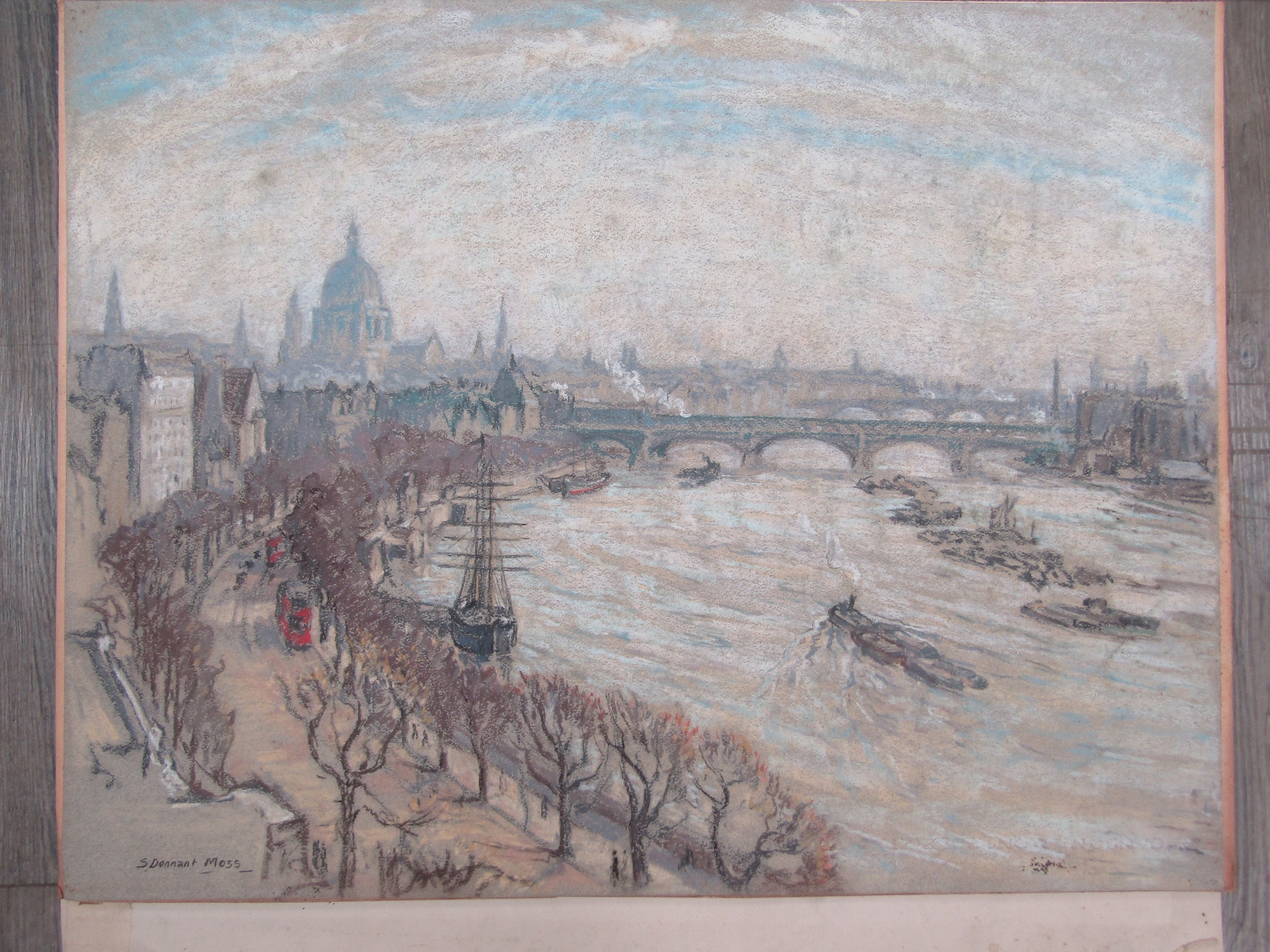 SIDNEY DENNANT-MOSS R.B.A (1884-1946) Three unframed pastel on paper scenes of St Pauls Cathedral, - Image 2 of 5