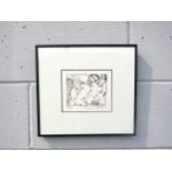 ANITA KLEIN (b1960) A framed and glazed limited edition etching of a male and female nude. Pencil