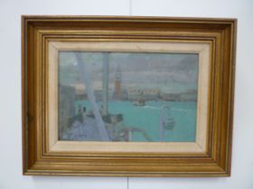 FRED CUMING RA, N.E.A.C (1930-2022) (ARR) A framed oil on board titled 'Venice'. Signed lower