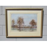 GEORGE ROBERT RUSHTON (1869-1947) A framed and glazed watercolour depicting an Autumnal view