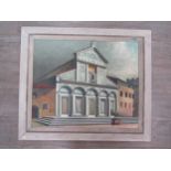 DEREK EXELL (XX) A large framed oil on board, ‘San Miniato, Florence’. Signed bottom left and