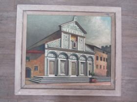 DEREK EXELL (XX) A large framed oil on board, ‘San Miniato, Florence’. Signed bottom left and