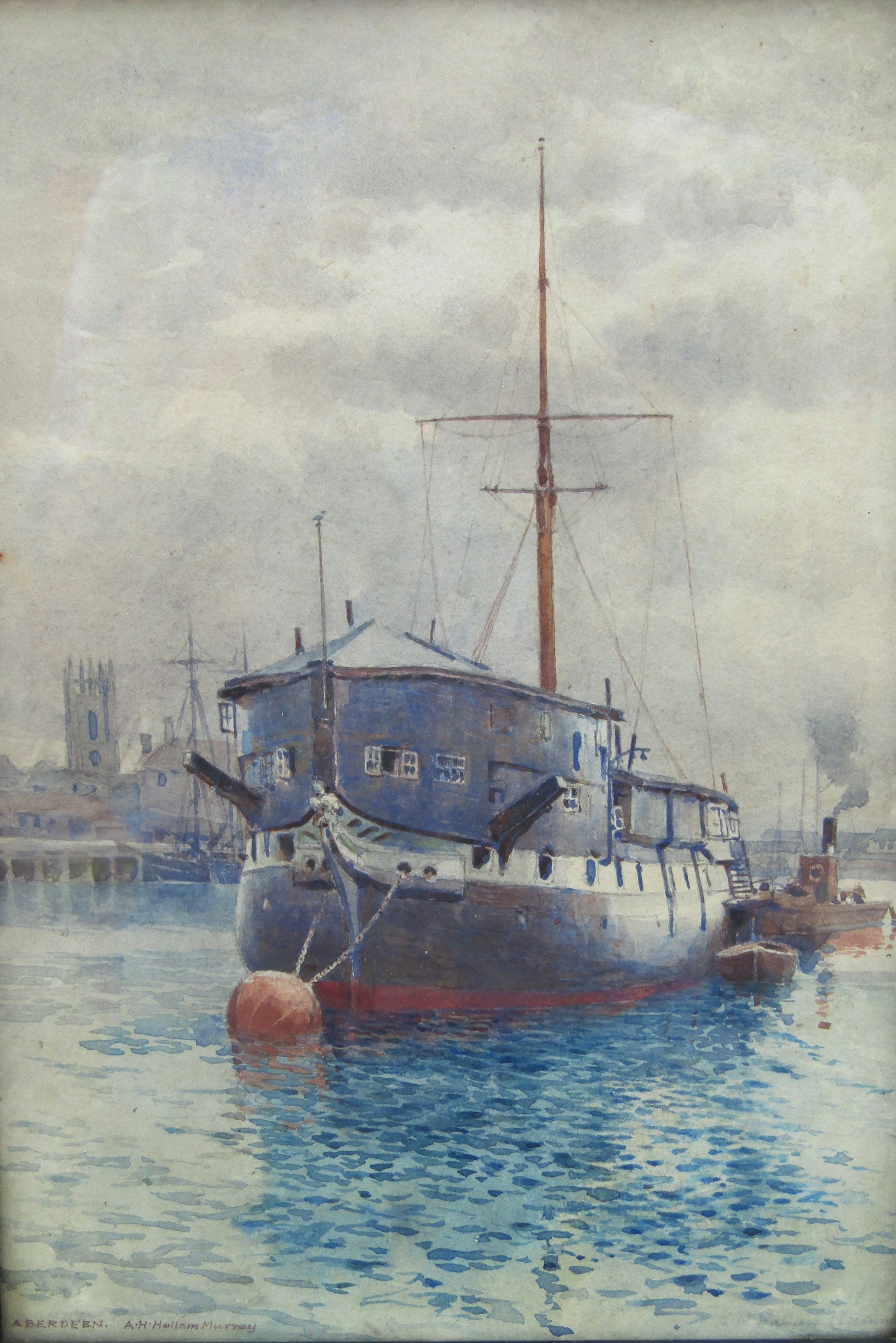 ALEXANDER HENRY HALLAM-MURRAY (1854-1934) A framed and glazed watercolour, 'The Training Ship, - Image 2 of 6