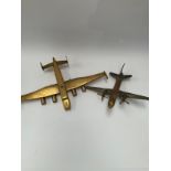 A stylised brass model of a Shackleton bomber, and an Andover aircraft (2)