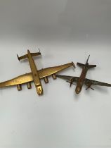 A stylised brass model of a Shackleton bomber, and an Andover aircraft (2)