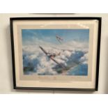 A first edition print after Robert Taylor "Spitfire", signed by Douglas Bader and Johnnie Johnson,