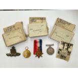 A WWI 1914-15 star medal trio awarded to 45704 GNR. G. BATCHELOR R.F.A., "C" Bty. 23rd Bde., died on