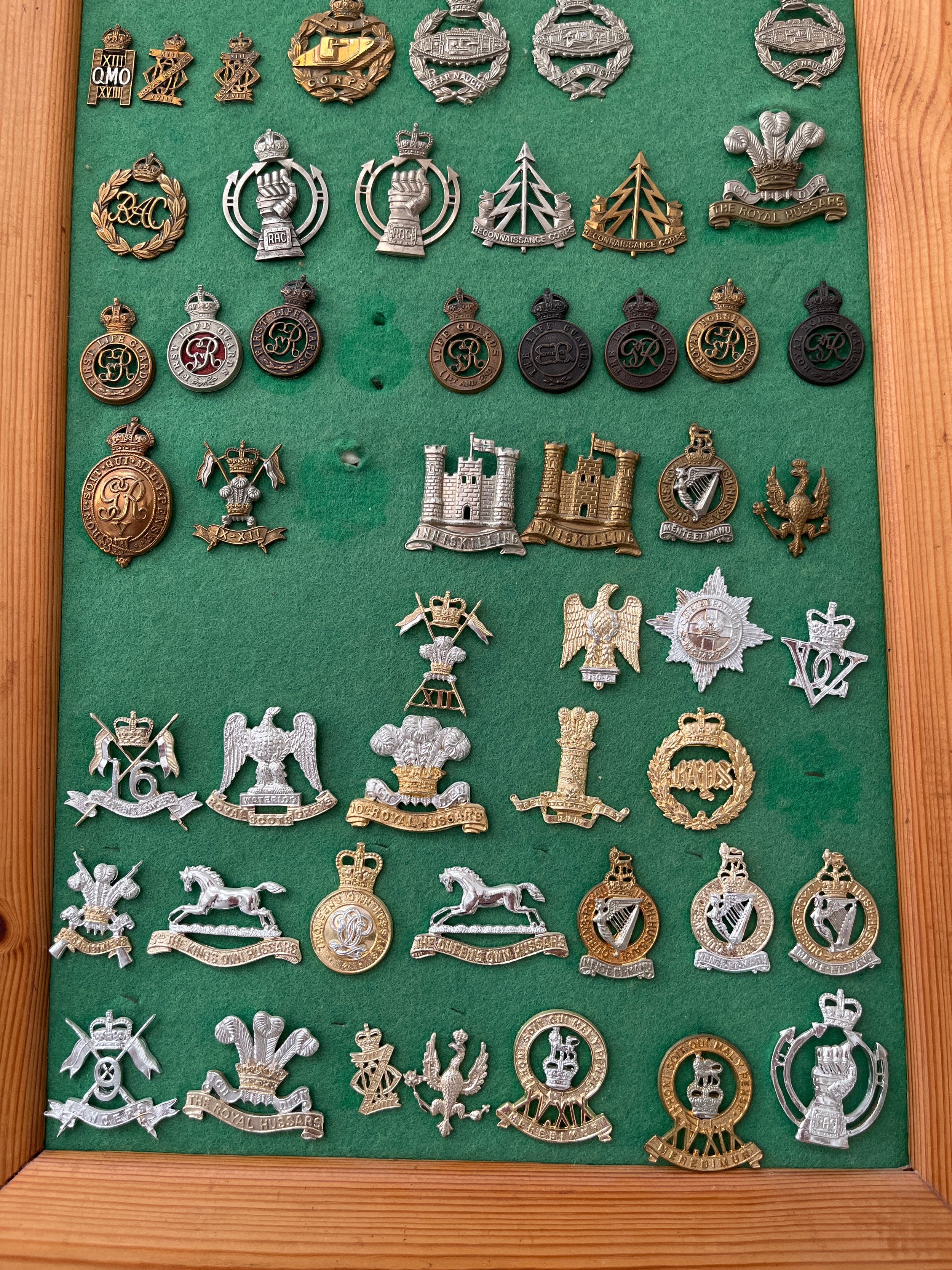 A board of mainly cavalry regiment badges including tank corps and various staybrites - Image 3 of 3