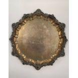 A Fordham & Faulkner (William Charles Fordham & Albert Buckley Faulkner) silver salver, shell and