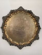 A Fordham & Faulkner (William Charles Fordham & Albert Buckley Faulkner) silver salver, shell and