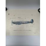 Two signed prints: One of Spitfire signed by Bob Stanford Tuck DSO, the other a Battle of Britain